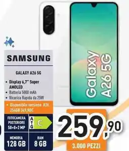 Unieuro SAMSUNG Galary A26 5G offerta