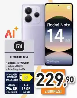 Unieuro REDMI Note 14 5G offerta