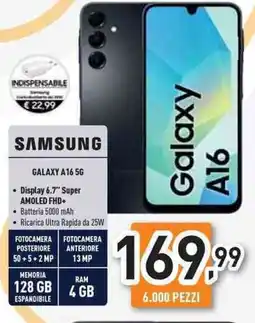 Unieuro SAMSUNG Galaxy A16 5G offerta