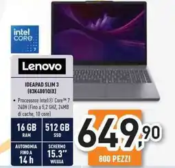 Unieuro Lenovo IDEAPAD SLIM 3 (83K400101X) offerta