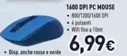 Unieuro 1600 DPI PC Mouse IOPLEE offerta