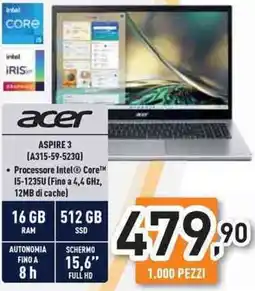 Unieuro acer Aspire3 offerta