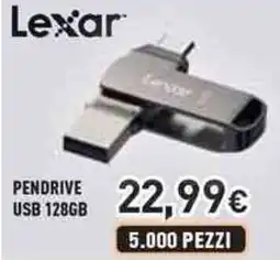 Unieuro Lexar PENDRIVE USB 128GB offerta