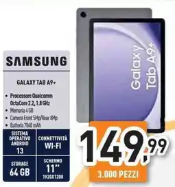Unieuro SAMSUNG GALAXY TAB A9+ offerta