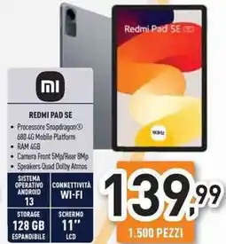 Unieuro Redmi Pad SE offerta
