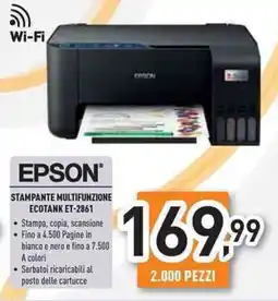 Unieuro EPSON Stampante multifunzione Ecotank ET-2861 offerta