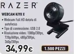 Unieuro Razer webcam kiyo X offerta