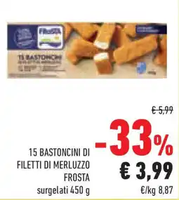 Conad Superstore 15 bastoncini di filetti di merluzzo FROSTA offerta