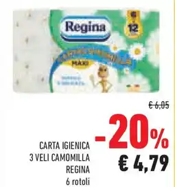 Conad Superstore Carta igienica 3 veli camomilla REGINA offerta