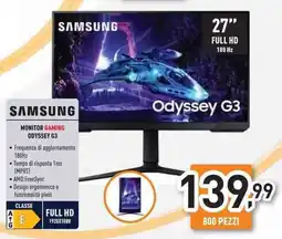 Unieuro SAMSUNG Monitor gaming ODYSSEY G3 offerta