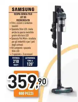 Unieuro SAMSUNG Scopa Senza filo JET 85 VS20C8524TB offerta