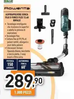 Unieuro Rowenta aspirapolvere senza filo X-force flex 13.60 offerta