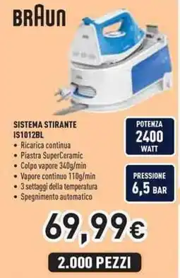 Unieuro BRAUN Sistema stirante IS1012BL offerta