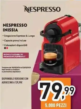 Unieuro NESPRESSO inissia offerta