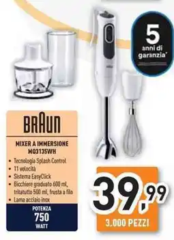 Unieuro BRAUN Mixer a immersione M03135WH offerta