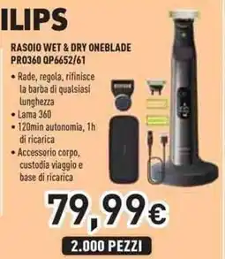 Unieuro PHILIPS Rasoio wet & dry oneblade PR0360 QP6652/61 offerta
