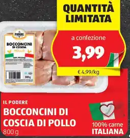 ALDI Il podere bocconcini di coscia di pollo offerta
