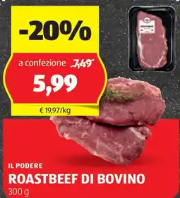 ALDI Il podere roastbeef di bovino offerta