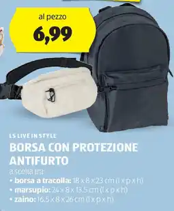 ALDI Ls live in style borsa con protezione antifurto offerta