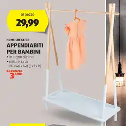 ALDI Home creation appendiabiti per bambini offerta