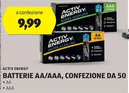 ALDI Activ energy batterie aa/aaa, confezione DA 50 offerta