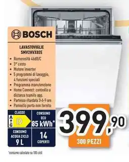 Unieuro BOSCH Lavastoviglie SMV2HVX02E offerta