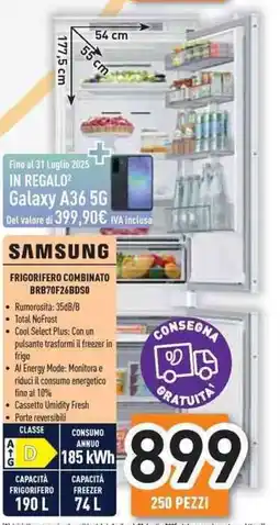 Unieuro SAMSUNG Frigorifero combinato BRB70F26BDSO offerta