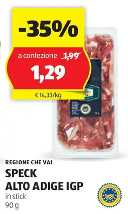 ALDI Regione che vai speck alto adige IGP offerta