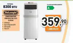 Unieuro Delonghi condizionatore portatile pac ES72 classic offerta