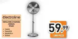 Unieuro Electroline ventilatore a piantana cromata VP40XC offerta