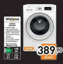 Unieuro Whirlpool Lavatrice FFB848BSVIT offerta