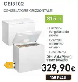 Unieuro IGNIS CEI3102 Congelatore orizzontale offerta