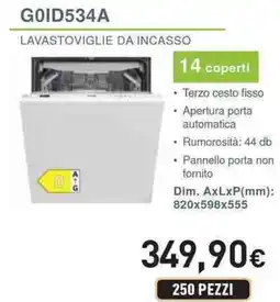 Unieuro IGNIS GOID534A Lavastoviglie da incasso offerta