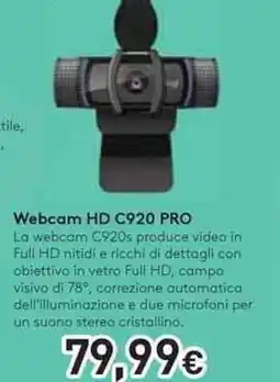 Unieuro logi Webcam HD C920 pro offerta