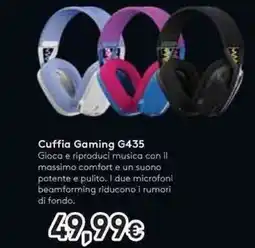Unieuro logitech cuffia gaming G435 offerta