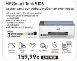 Unieuro HP Smart Tank 5106 La stampante con serbatoio più smart e connessa offerta