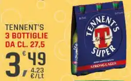 Supermercati Dok Tennent's 3 bottiglie offerta
