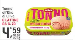 Supermercati Dok Tonno all'olio di oliva 6 lattine SELEX offerta
