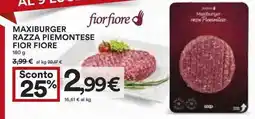 Coop Maxiburger razza piemontese FIOR FIORE offerta