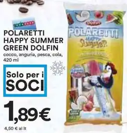 Coop Polaretti happy summer green DOLFIN offerta