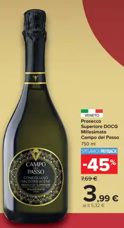 Carrefour Market Prosecco Superiore DOCG Millesimato Campo del Passo offerta