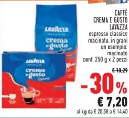 Conad Caffe crema e gusto LAVAZZA offerta