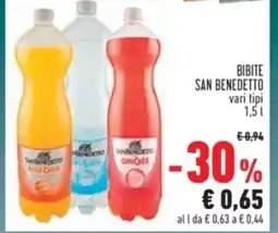 Conad BIBITE SAN BENEDETTO vari tipi offerta