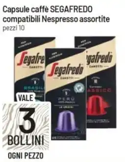 IperFamila Capsule caffè SEGAFREDO compatibili Nespresso assortite pezzi 10 offerta