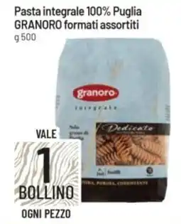 IperFamila Pasta integrale 100% Puglia GRANORO formati assortiti offerta