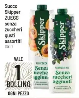 IperFamila Succo Skipper ZUEGG senza zuccheri gusti assortiti offerta