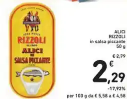 Spazio Conad ALICI RIZZOLI in salsa piccante offerta