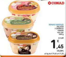 Spazio Conad GELATO I CAPRICCI CONAD vari tipi offerta