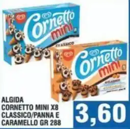 Bitar Algida cornetto mini x8 classico/panna e caramello offerta
