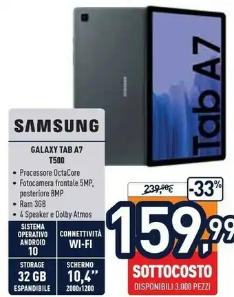 Unieuro Galaxy tab a offerta